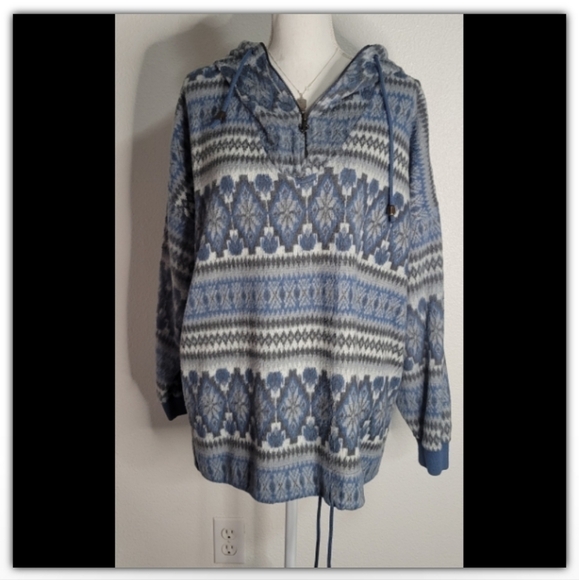 French Country Express Aztec design pull over hoodie size medium - Picture 4 of 6